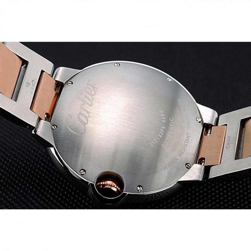 Swiss Cartier Ballon Bleu 42mm Silver Dial Stainless Steel Case Two Tone Rose Gold Bracelet 622875-7