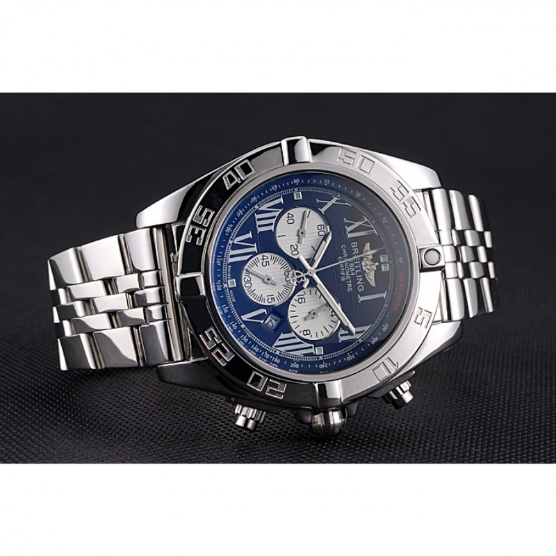 Breitling Chronomat Certifie Black Dial Stainless Steel Bracelet 622426-3
