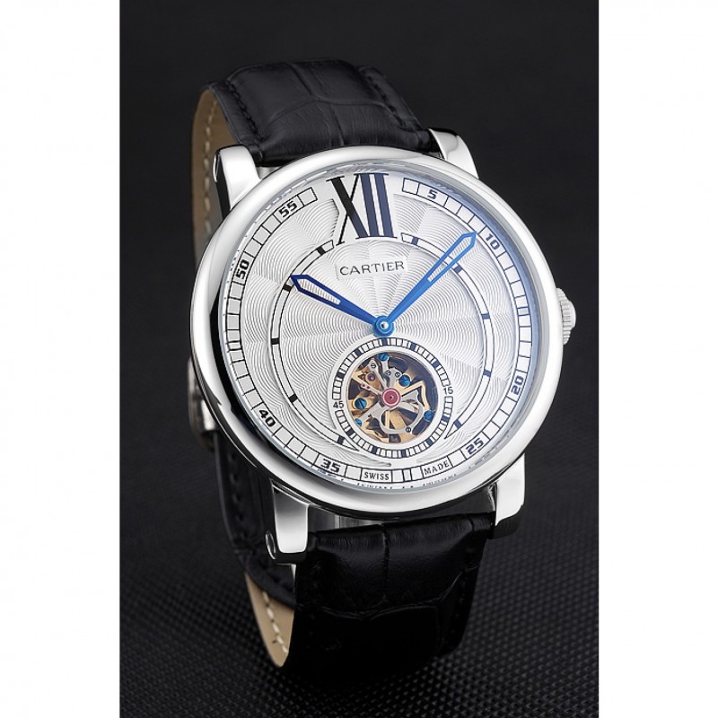 Cheap Cartier Rotonde Flying Tourbillon White Dial 621938-2