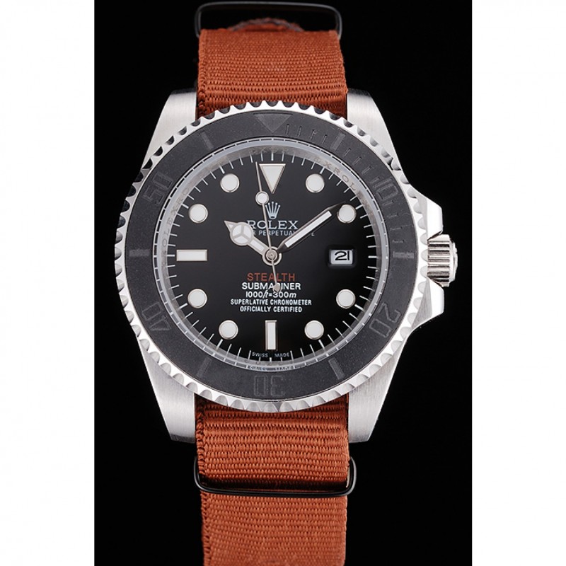 Luxury Rolex Submariner STEALTH MK III Brown Fabric Band rl425 621387-1