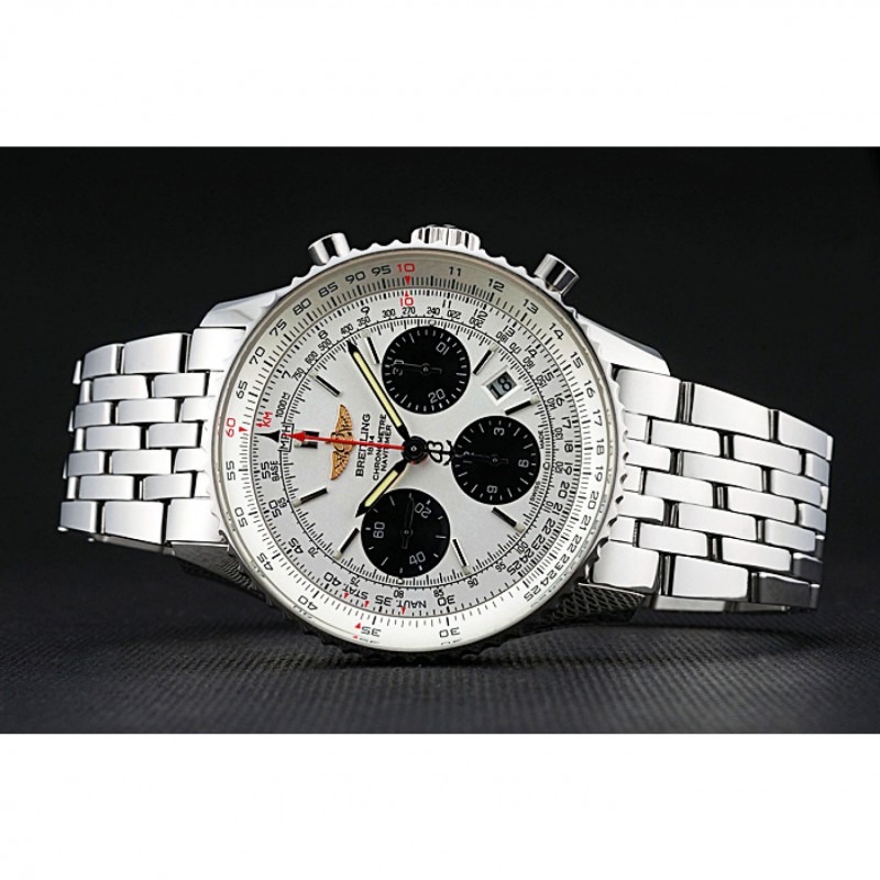 Best Replica Watches Swiss Breitling Navitimer White Dial Stainless Steel Bracelet 622441-4