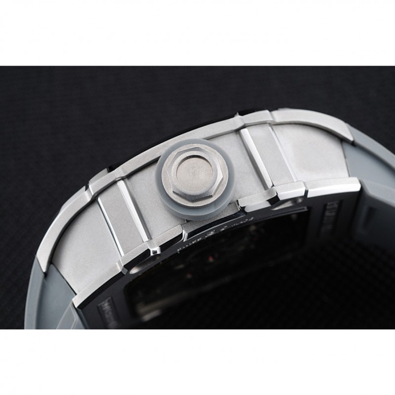 High End Replica Watches Richard Mille Tourbillion Rafael Nadal RM 27-01 Silver Case White Rubber Bracelet 1454255-8