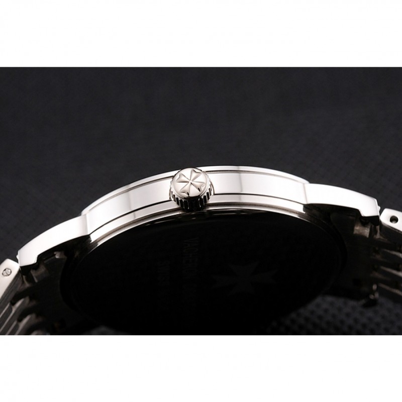 Vacheron Constantin Fine Black Dial Stainless Steel Case And Bracelet-8