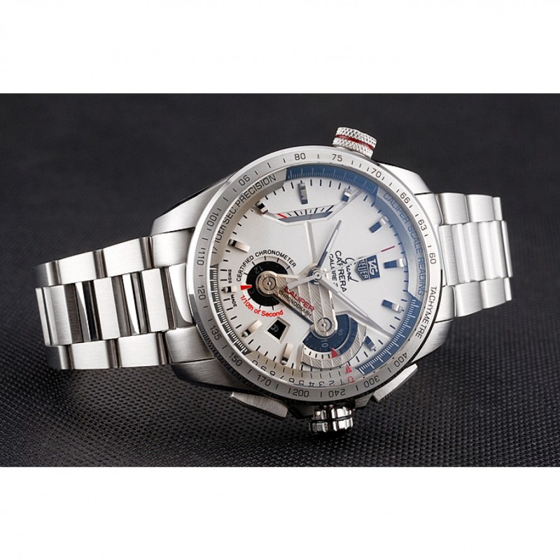 AAA Tag Heuer Swiss Carrera Tachymeter Bezel Stainless Steel White Dial-3