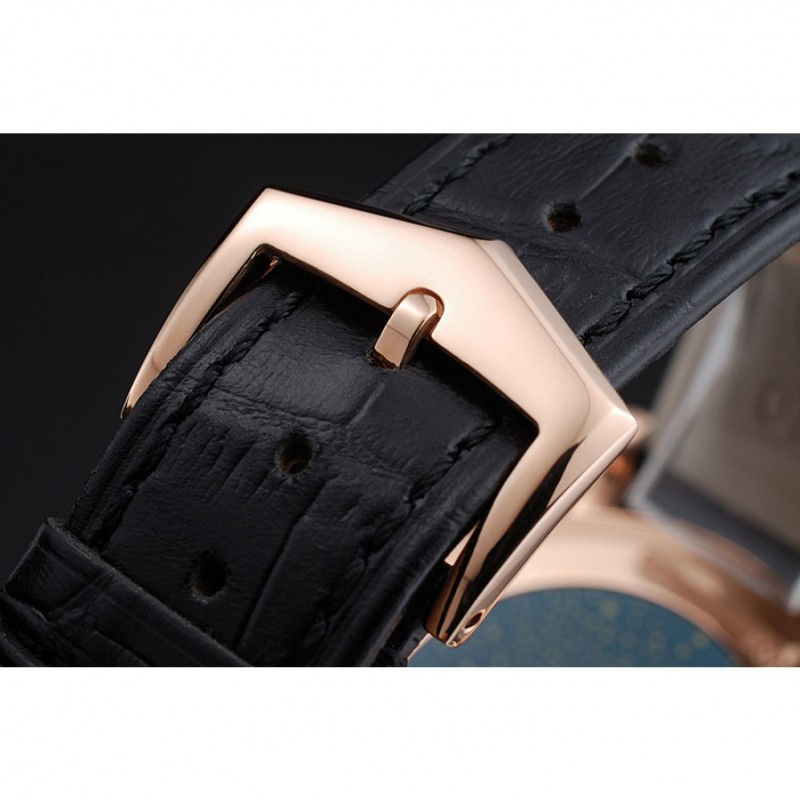 Patek Philippe Perpetual Calendar Retrograde Date Black Dial Rose Gold Case Black Leather Bracelet 1454150-5