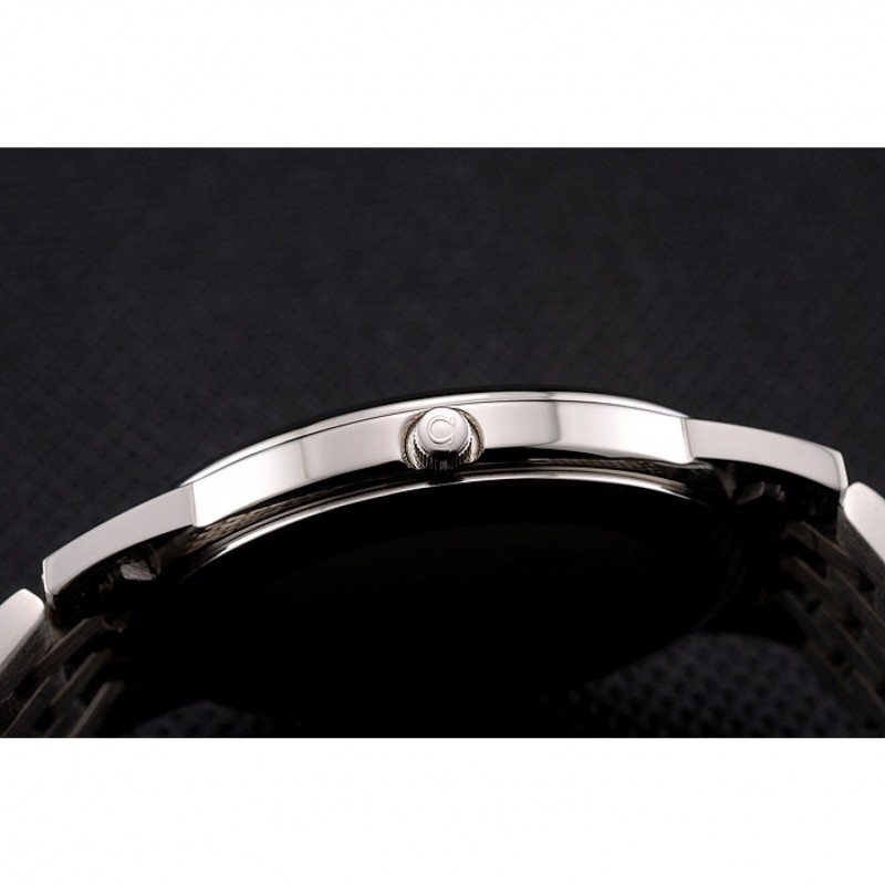 Best Replica Watches Omega DeVille Stainless Steel Bracelet Black Dial 621685-8