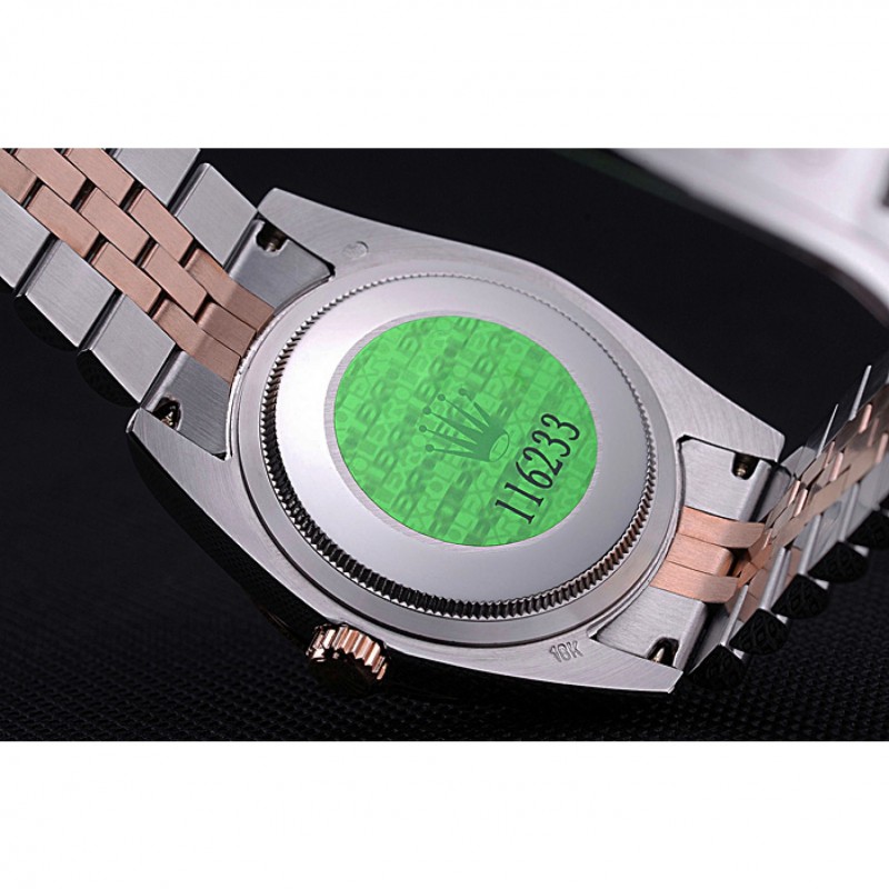 Luxury Replica Watches Rolex DateJust Black Dial Stainless Steel and Gold Bracelet 622545-8