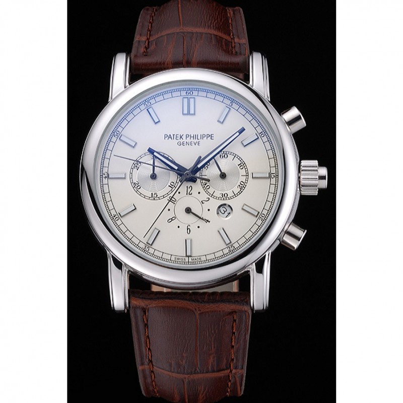 Patek Philippe Grand Complications Perpetual Calendar Stainless Steel Case White Dial Silver Chronograph 622264-1