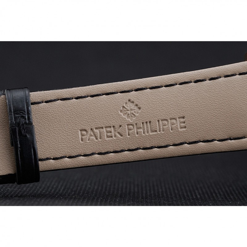 Patek Philippe Perpetual Calendar Retrograde Date Black Dial Rose Gold Case Black Leather Bracelet 1454150-6