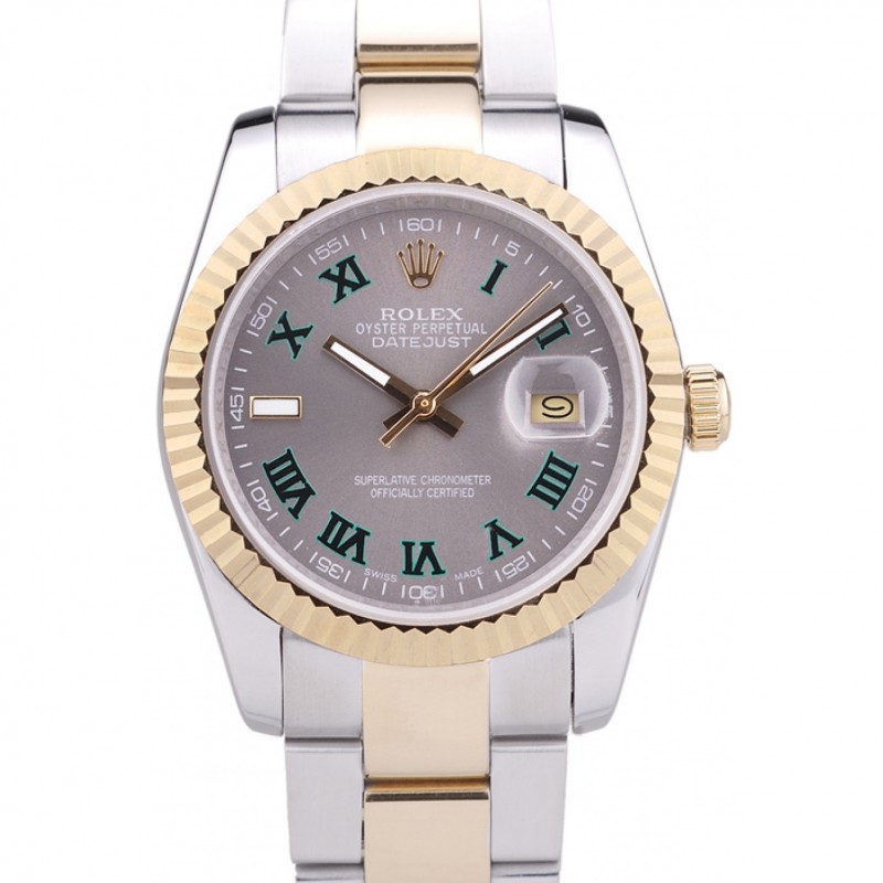 Rolex Datejust Grey Dial Ribbed Bezel 7460-0