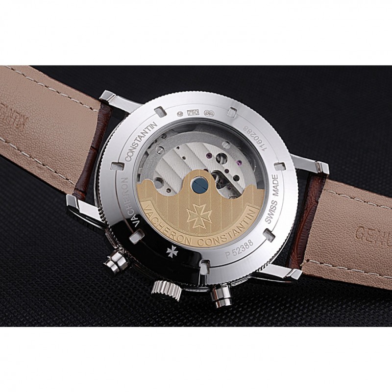Vacheron Constantin Patrimony Traditionnelle Silver Case Brown Leather Strap 622304-7