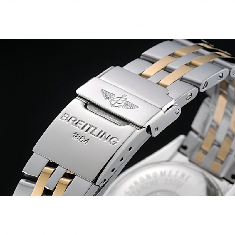 Breitling Chronomat Black Dial Stainless Steel And Gold Bracelet 622429-5