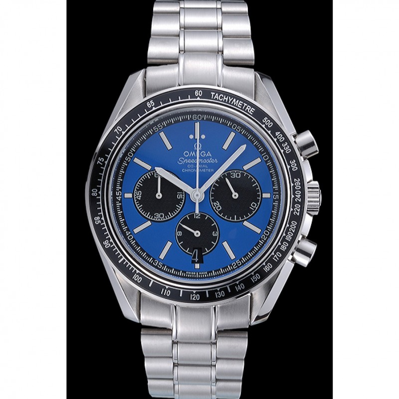 Omega Speedmaster Blue Grey Stainless Steel Strap 622053-1