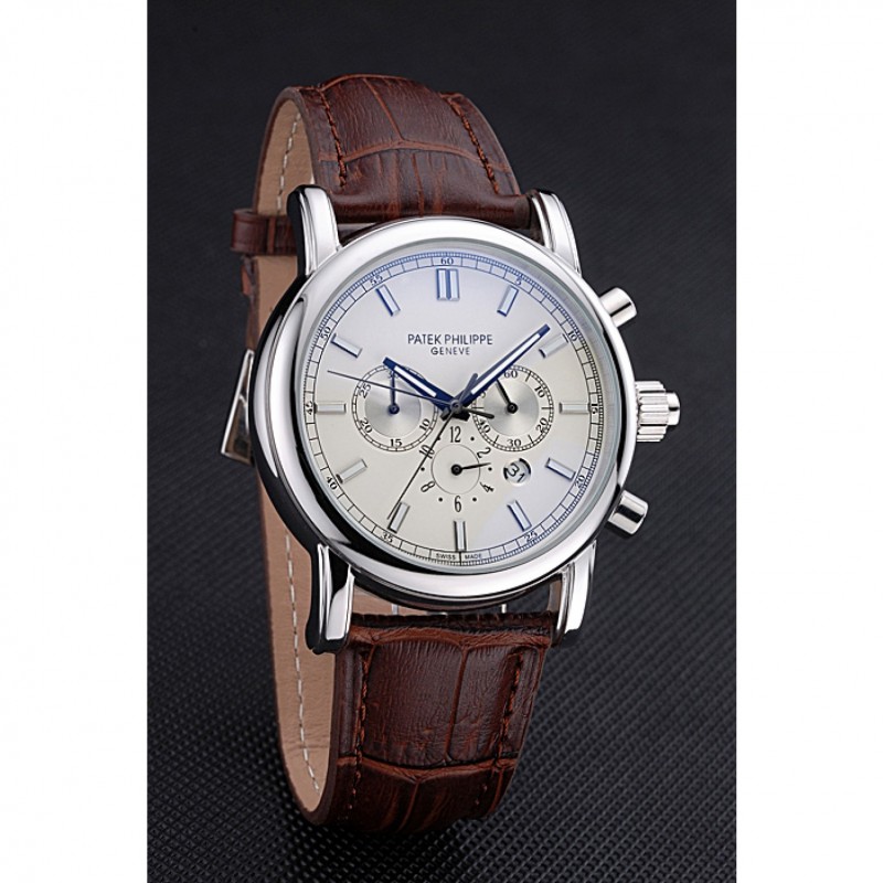 Patek Philippe Grand Complications Perpetual Calendar Stainless Steel Case White Dial Silver Chronograph 622264-2