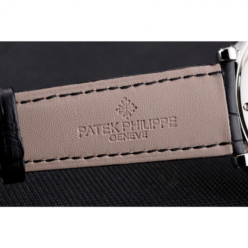 Patek Philippe Grand Complications Moonphase Perpetual Calendar Tourbillon Black Dial Stainless Steel Case Black Leather Strap-6