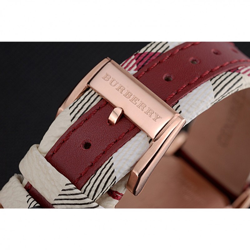 Burberry The City Classic Diamonds Case Silver Dial Red Bracelet 622570-8