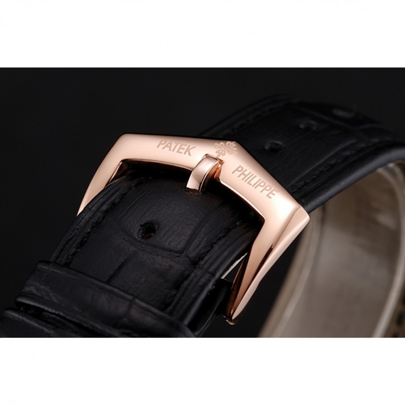 Patek Philippe Grand Complications Black Skeleton Dial Rose Gold Case Black Leather Strap 1453809-5