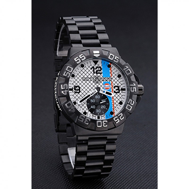 Tag Heuer Formula One Special Gulf Edition White And Blue Dial Ion Plated Steinless Steel Bracelet 622289-2
