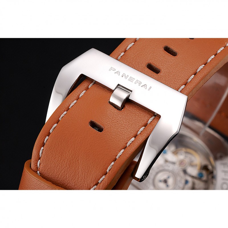 Best Panerai Radiomir Stainless Steel Bezel Orange Leather Bracelet 622317-5
