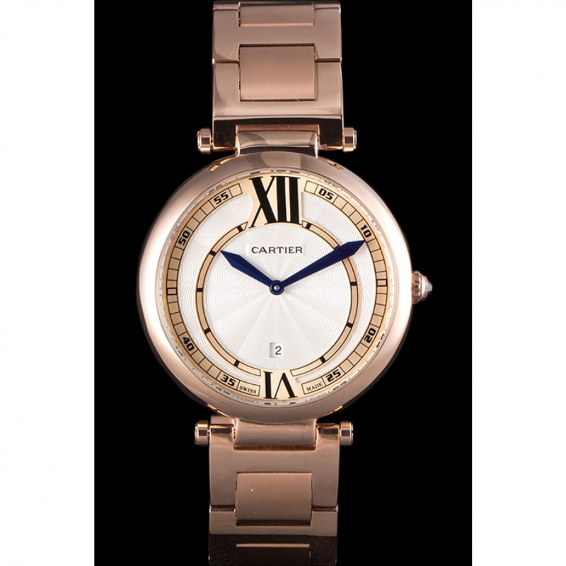 High End Cartier Ballon Bleu Rose Gold Stainelss Steel Strap White Dial 621453-1