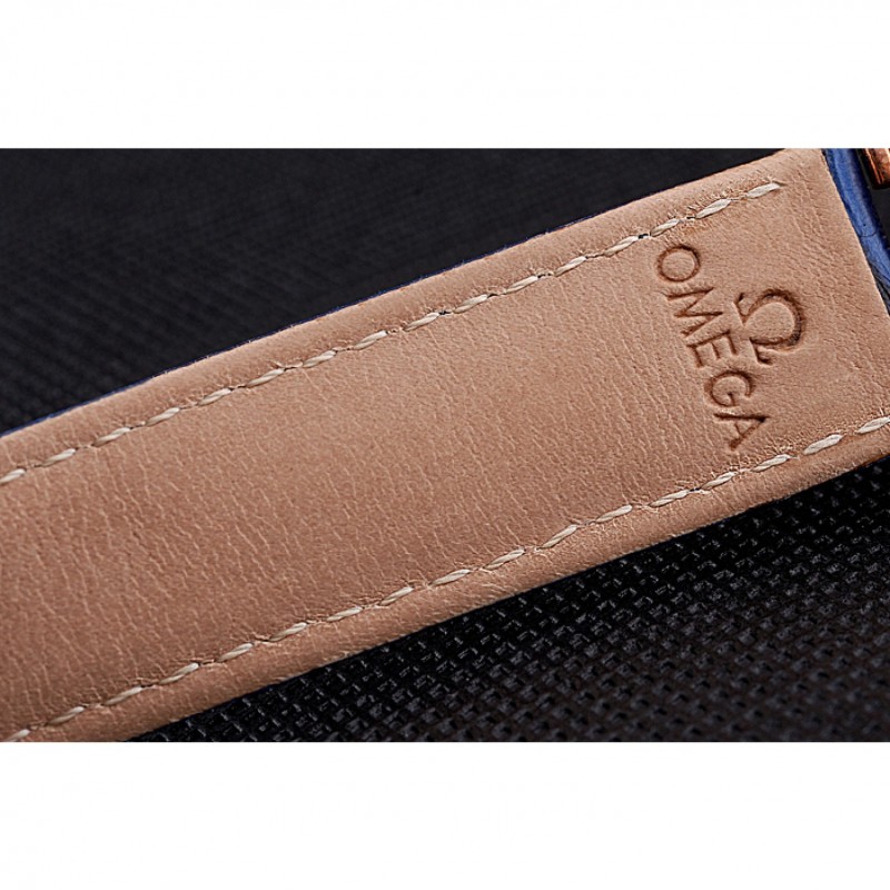 Omega Sochi Petrograd White Dial Gold Case Blue Leather Strap 622820-7