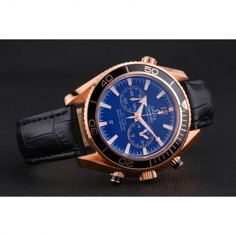 Omega Seamaster Planet Ocean Chronograph Ceragold Black Dial 622391-3