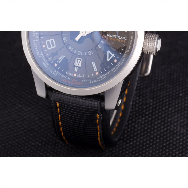 High End Replica Watches Montblanc Timewalker Hemispheres Leather Strap 621625-6