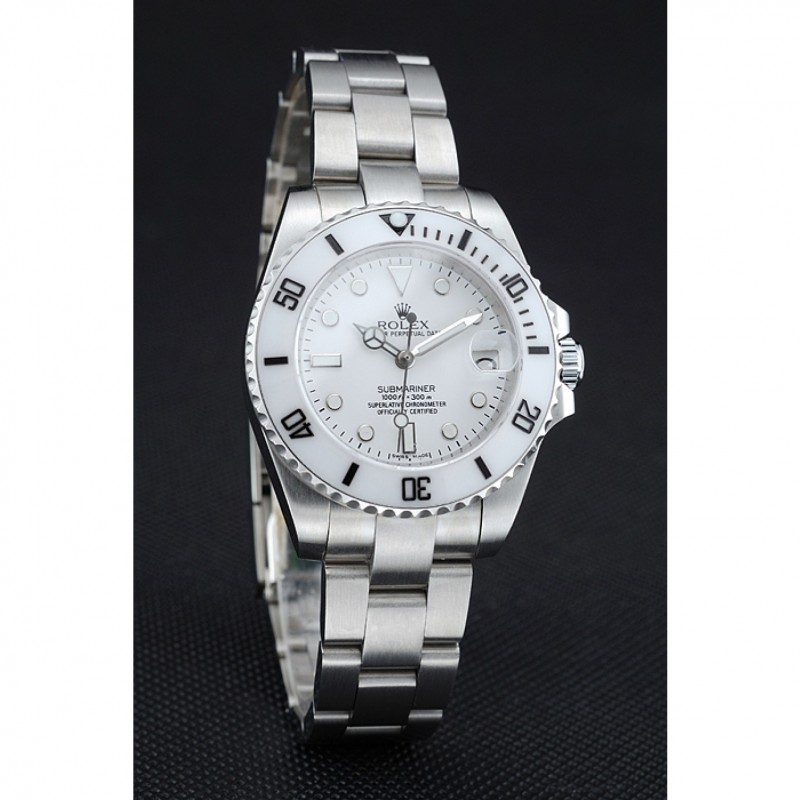 High End Replica Watches Rolex Submariner White Dial Stainless Steel Bracelet 1454152-2
