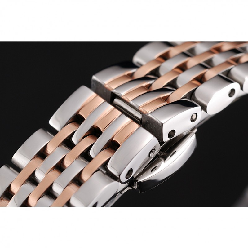 Patek Philippe Calatrava Ladies White Dial Blue Numerals Rose Gold Case Two Tone Bracelet 1453830-5
