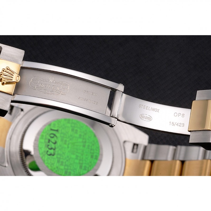 Swiss Rolex Submariner Black Dial And Bezel Two Tone Steel Gold Bracelet-6