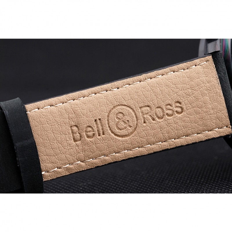Bell and Ross BR126 Flyback Black Dial Black Case Black Suede Leather Strap-6