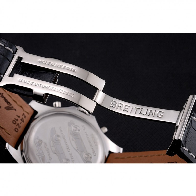 Swiss Breitling Bentley Black Croco Leather Bracelet Black Dial 80286-6