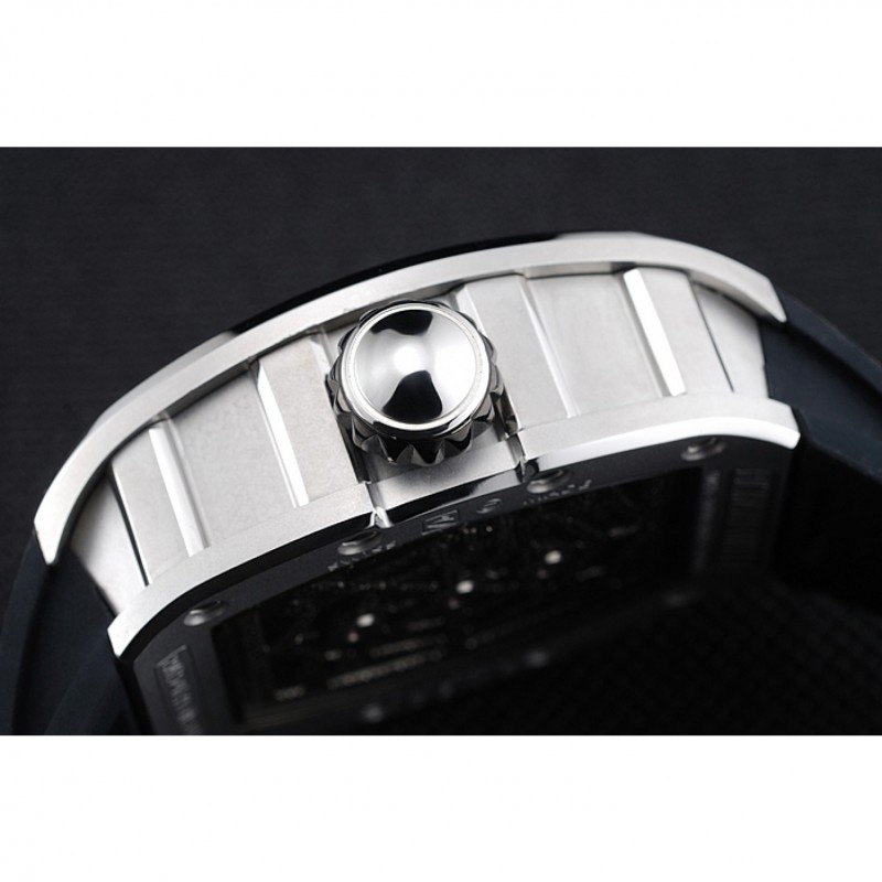 Richard Mille Tourbillion Spider RM 19-01 Silver Case Black Rubber Bracelet 1454256-8