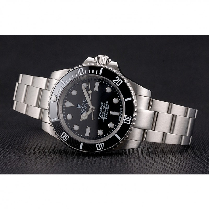 Swiss Rolex Submariner No Date Black Dial And Bezel Stainless Steel Case And Bracelet-3