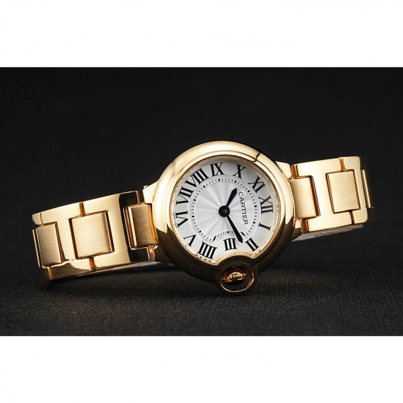 SS Cartier Ballon Bleu White Dial Yellow Gold Stainless Steel Bracelet 1454191-4