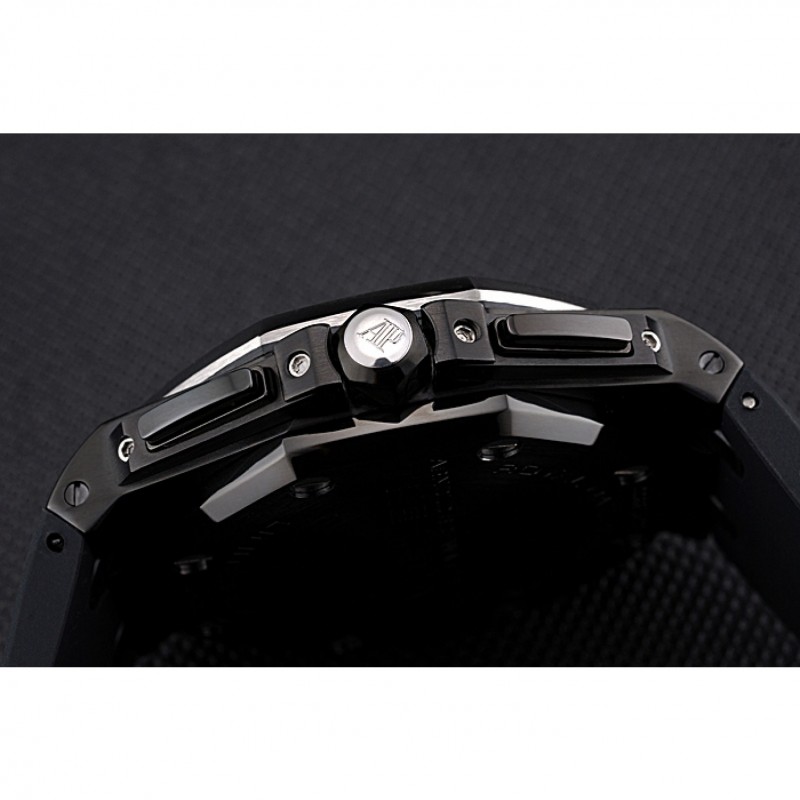 SS Swiss Audemars Piguet Royal Oak Offshore Chronograph White Dial Black Steel Case Black Rubber Strap 622862-8