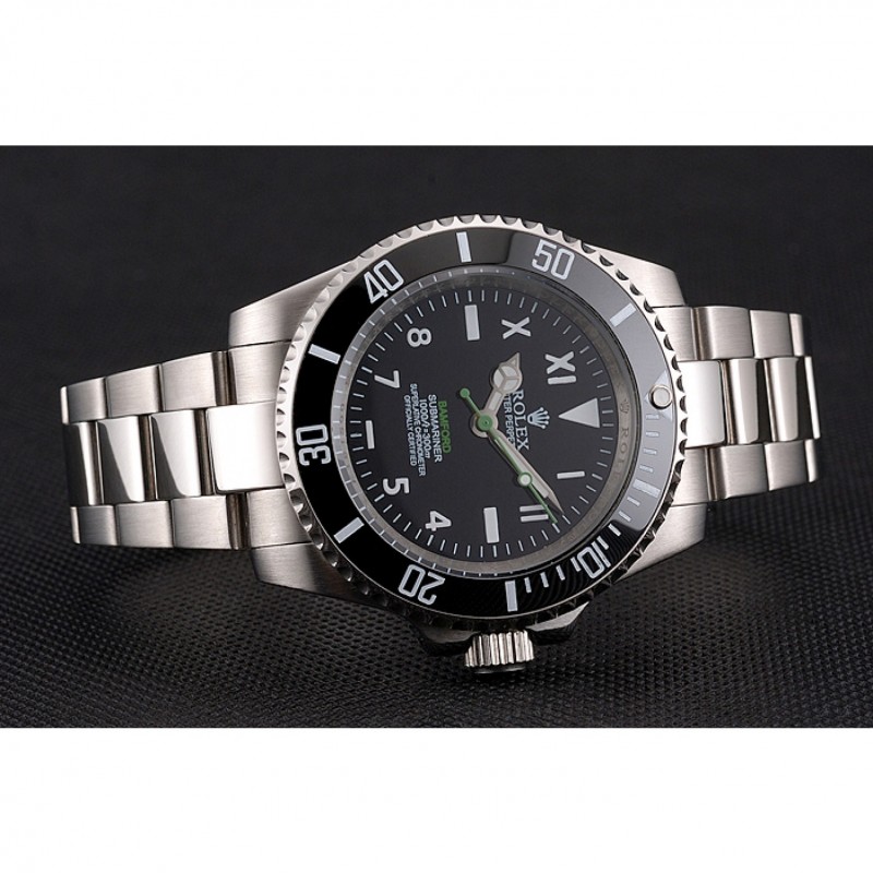 AAA Rolex Bamford Submariner Black Dial With Roman Numerals Black Bezel Stainless Steel Case And Bracelet-3