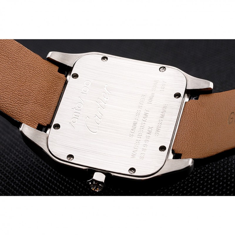 Best Replica Watches Cartier Santos 100 Diamond Silver Bezel 621924-8