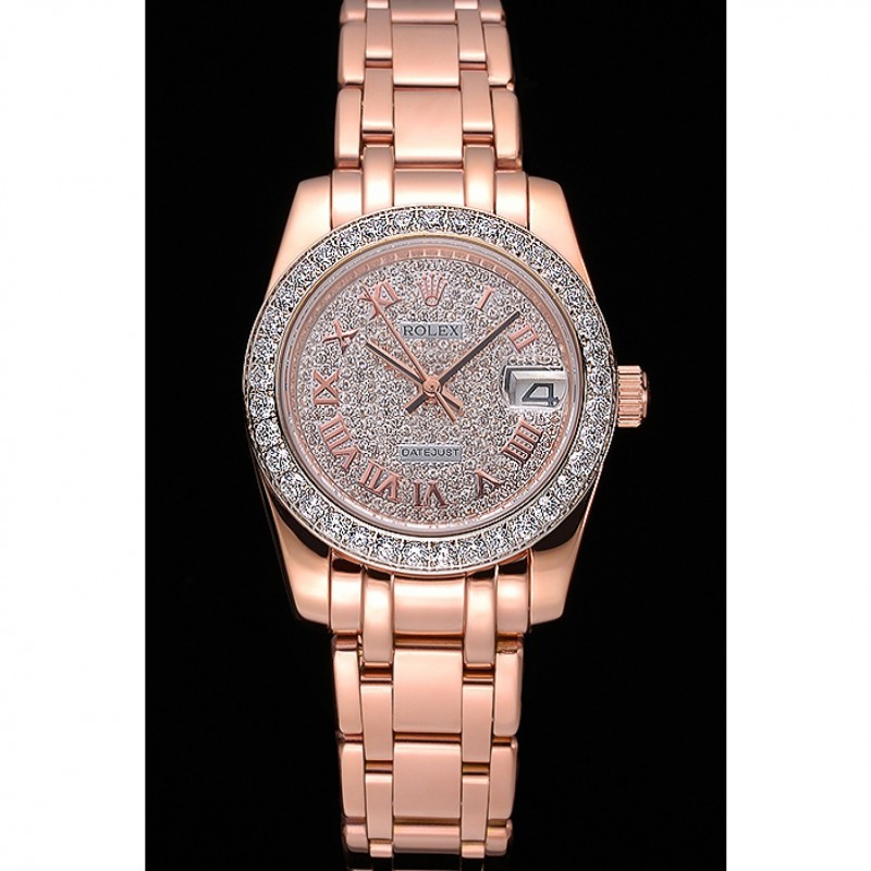 Best Rolex Datejust Diamond Dial And Bezel Pink Gold Case And Bracelet 622836-1