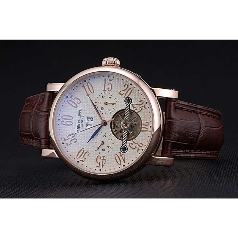 Patek Philippe Grand Complications Gold Case White Dial Arabic Numerals Brown Leather Bracelet 622255-2