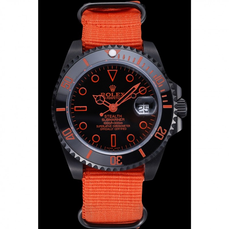 Rolex Stealth Submariner Orange Nylon Strap 622011-1