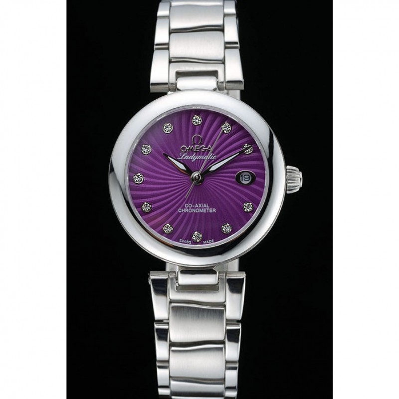 Omega Ladymatic Purple Dial Stainless Steel Bracelet 622459-1