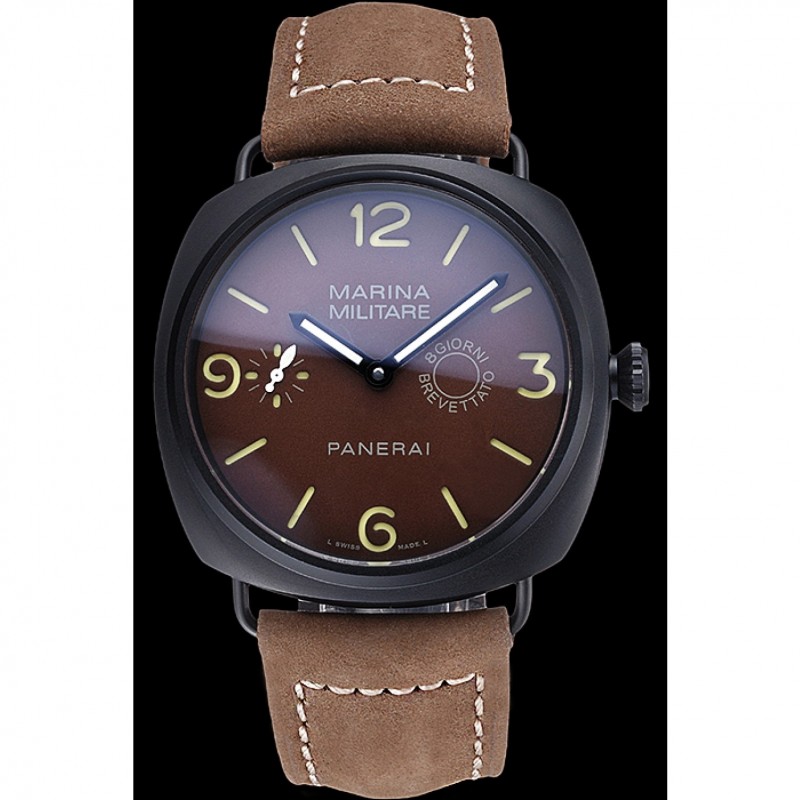 Panerai Luminor Marina Militare Ion Plated Stainless Steel Bezel Khaki Bracelet 622319-1