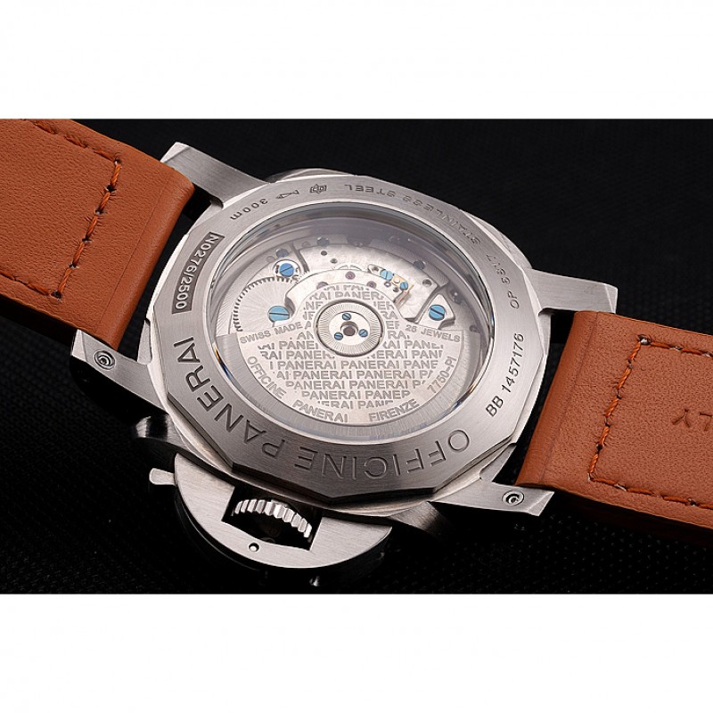 Best Panerai Radiomir Stainless Steel Bezel Orange Leather Bracelet 622317-7