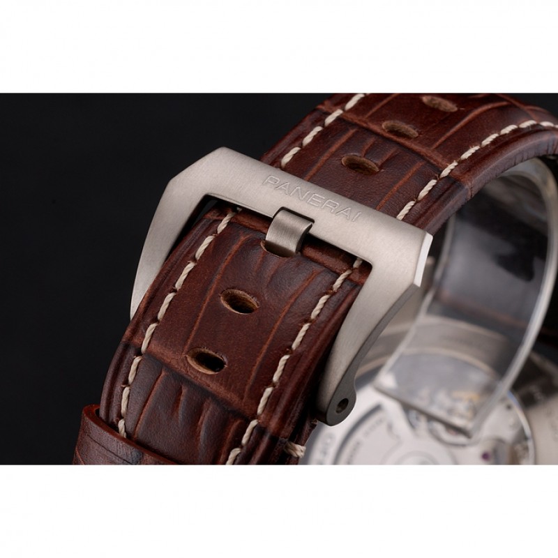 Luxury Swiss Panerai Luminor Marina 1950 3 Days Brown Dial Stainless Steel Case Brown Leather Strap-5