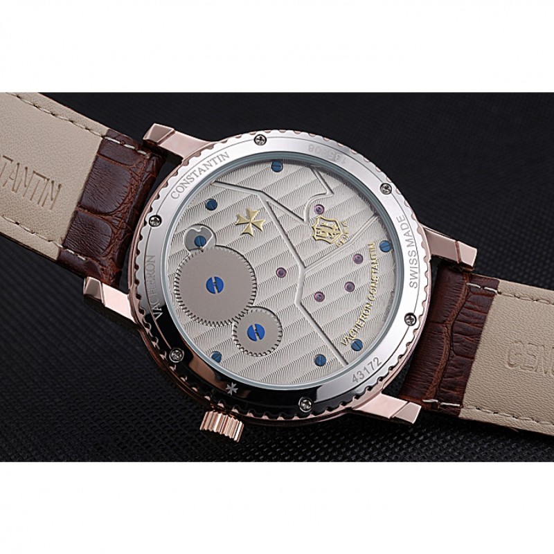 Vacheron Constantin Patrimony Contemporary Gold Case White Dial Brown Leather Strap 622307-7