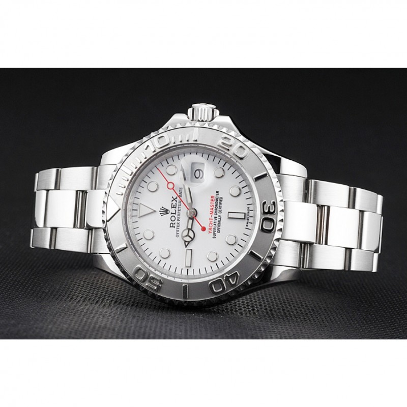 High End Replica Watches Swiss Rolex Yacht-Master White Dial Staniless Steel Case And Bracelet-2