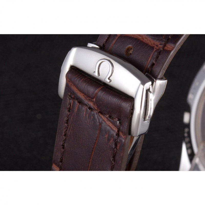 Omega Seamaster Silver Bezel with White Dial and Brown Leather Band 621573-7