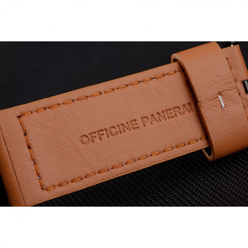 Panerai Luminor Ion Plated Stainless Steel Bezel Orange Leather Bracelet 622309-5