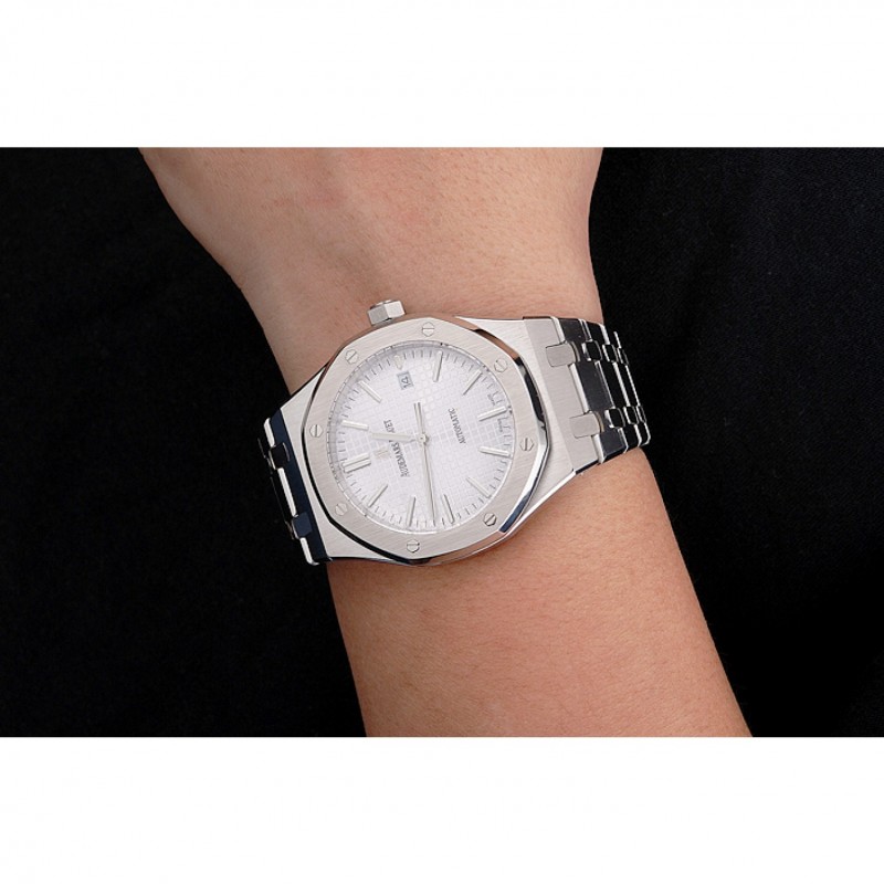 Swiss Audemars Piguet Royal Oak White Dial Stainless Steel Case And Bracelet-8